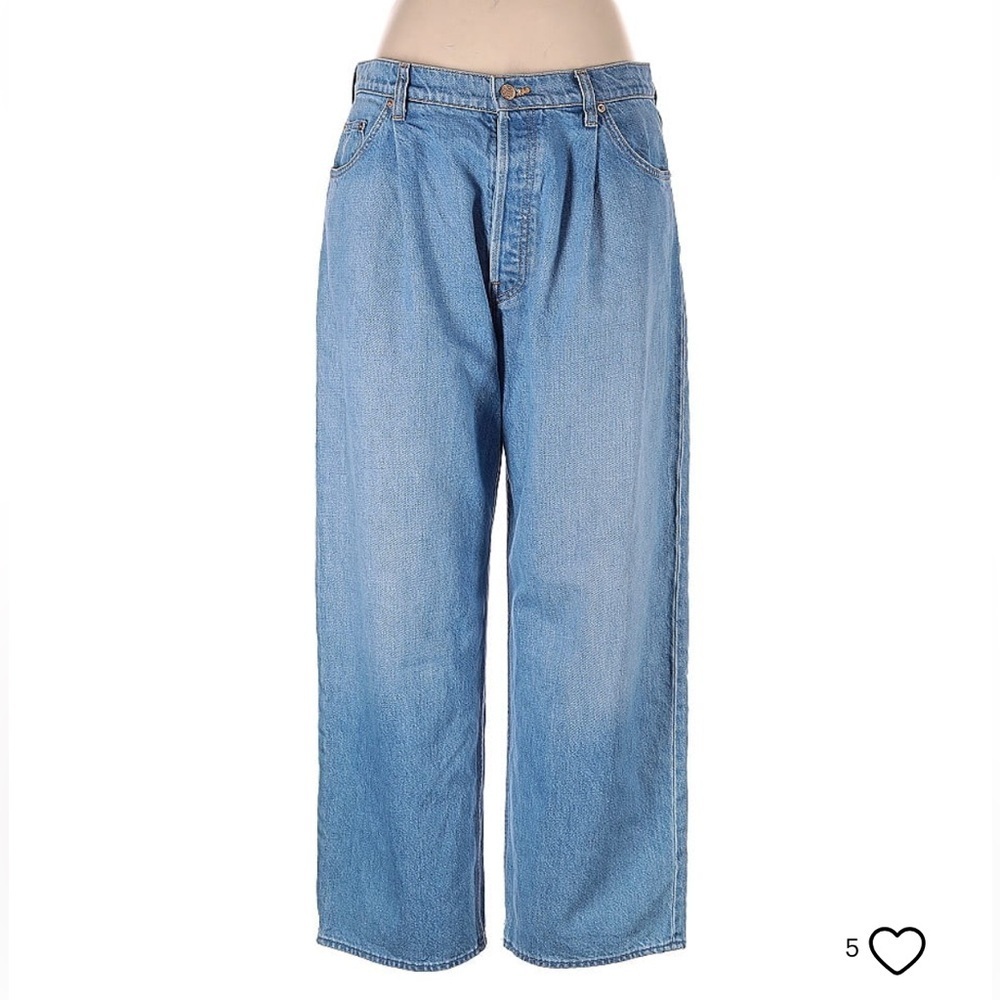 Mother pleated front wide leg 90s style jean
